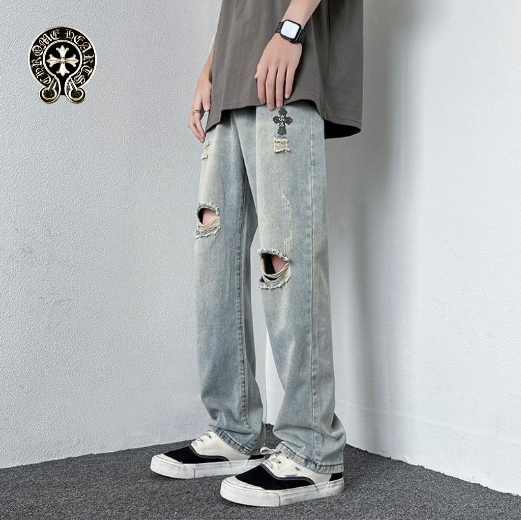 Chrome Hearts cross casual jeans - MAXLUXES